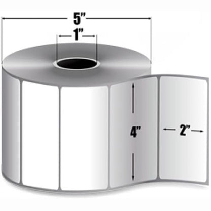Zebra Label Paper 4 x 2in Direct Thermal Zebra Z-Select 4000D 1 in core - 4\" Wi