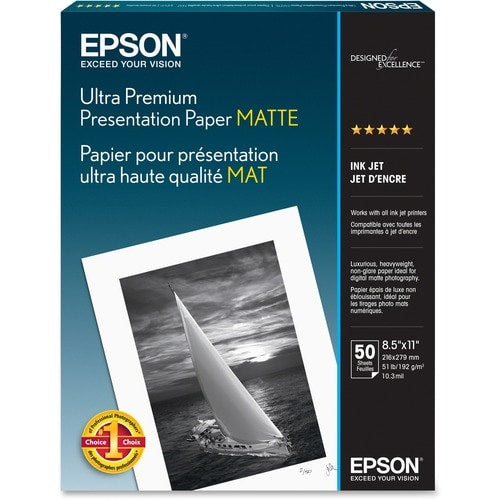 50 feuilles de papier mat amélioré 8,5 x 11 po
