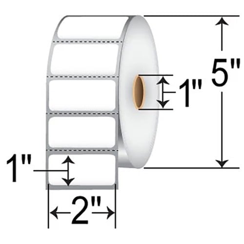 Zebra Z-Perform 1000D Multipurpose Label - 2\" (50.80 mm) Width x 1\" (25.40 mm)