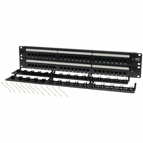 Tripp Lite 48-Port Cat5e Cat5 Rackmount Patch Panel 568B 110 Punch 2URM TAA - 48