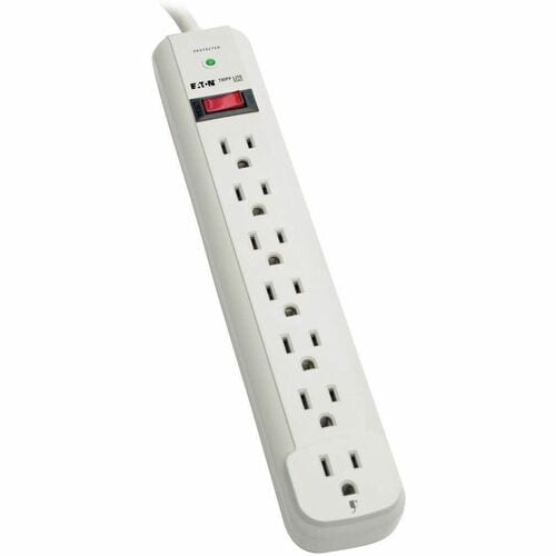 Supresor de sobretensiones STRIKER Protect It! de Tripp Lite, 7 tomacorrientes, gris