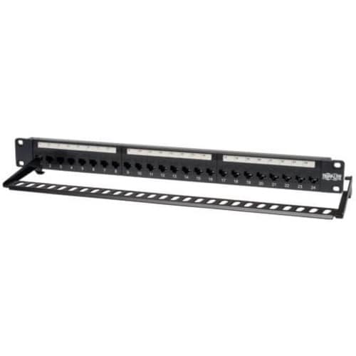Tripp Lite 24-Port Cat6 Cat5 Patch Panel Feed Through Rackmount 568A/B RJ45 1URM