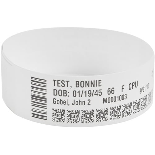 Bracelet Zebra en polypropylène 1 x 11 pouces Thermique Direct Zebra Z-Band Direct 1 po c
