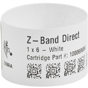 Zebra Wristband Polypropylene 1 x 11in Direct Thermal Zebra Z-Band Direct 1 in c