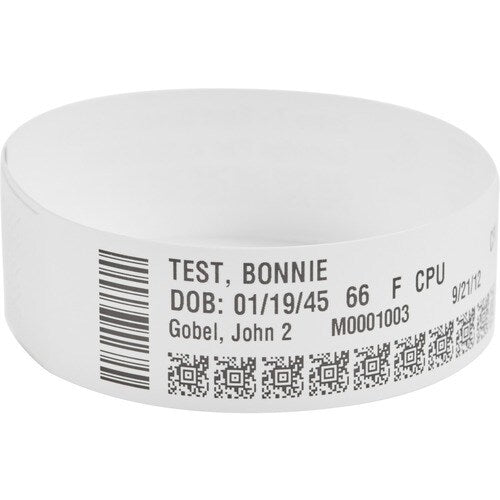 Zebra Wristband Polypropylene 0.75 x 11in Direct Thermal Zeb