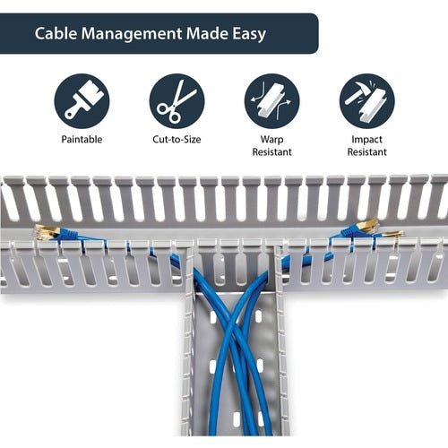 StarTech.com 3x3in Open Slot Wiring Cable Raceway Duct