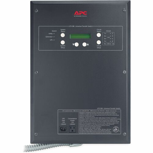 APC by Schneider Electric APC 10-Circuit Universal Transfer Switch - 120 V AC, 240 V AC