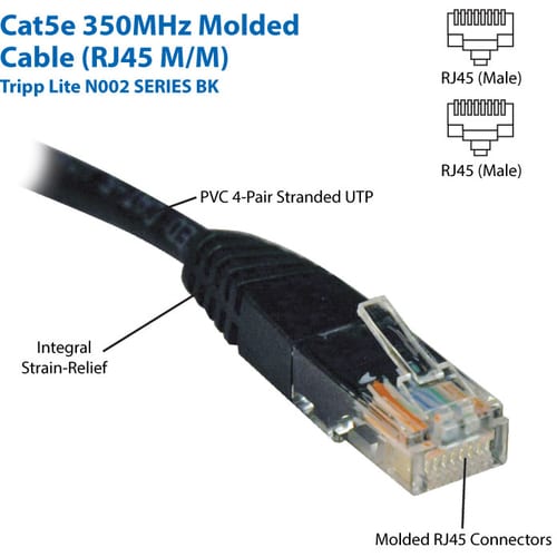Câble de raccordement UTP Cat5e Tripp Lite - 30 cm - Noir