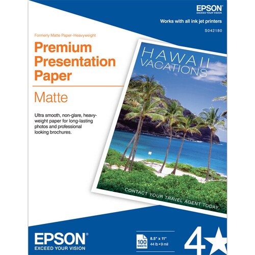 PAPEL DE PRESENTACIÓN PREMIUM MATE A4 DE 100 HOJAS, TAMAÑO CARTA
