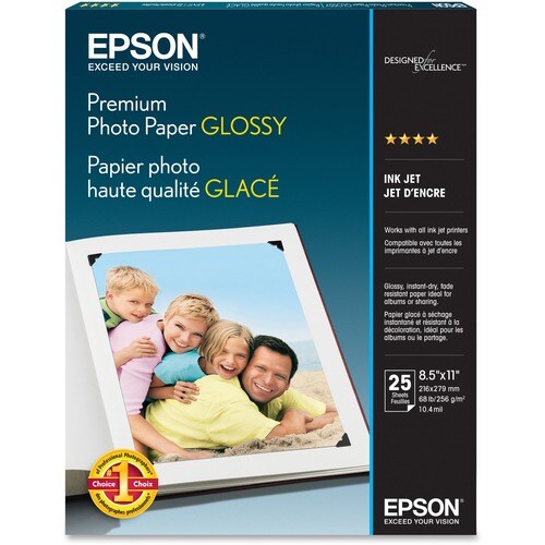 PAPEL FOTOGRÁFICO PREMIUM BRILLANTE DE 25 HOJAS, 8.5X11, TAMAÑO CARTA PARA PERSONAL