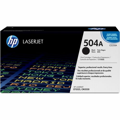 Cartouche de toner laser d'origine HP 504A (CE250A) - Paquet unitaire
