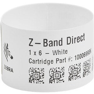 Zebra Wristband Polypropylene 1 x 11in Direct Thermal Zebra Z-Band Direct Blue H