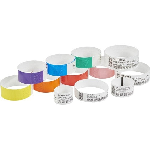 Zebra Wristband Polypropylene 0.75 x 11in Direct Thermal Zebra Z-Band Direct HC1