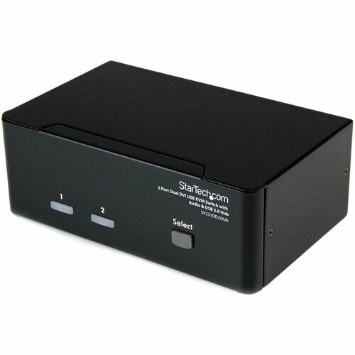 Commutateur KVM USB DVI 2 ports, double moniteur avec hub USB audio