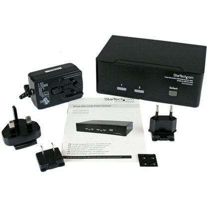 Commutateur KVM USB DVI 2 ports, double moniteur avec hub USB audio