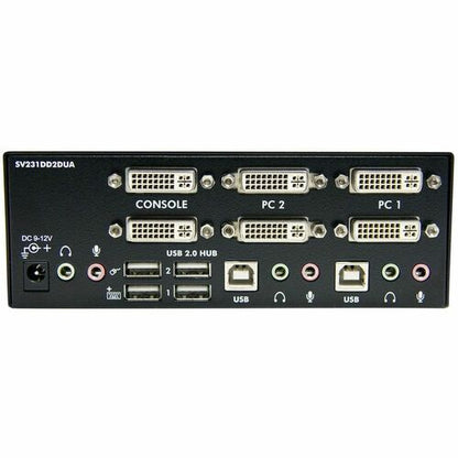 Commutateur KVM USB DVI 2 ports, double moniteur avec hub USB audio