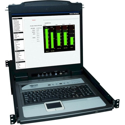 Tripp Lite NetDirector Console RM LCD KVM Switch with 8 Cables - Steel Housing