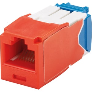 Panduit Mini-Com TX-6 Modular Insert - 1 - 1 x RJ-45 Network Female - Gold Plated - Red
