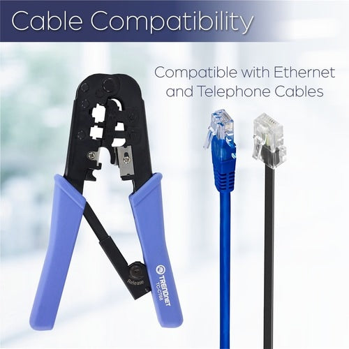 TRENDnet Crimping Tool, Crimp, Cut, And Strip Tool, For Any Ethernet or Telephon
