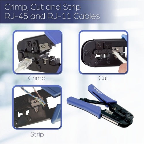 TRENDnet Crimping Tool, Crimp, Cut, And Strip Tool, For Any Ethernet or Telephone Cable, B