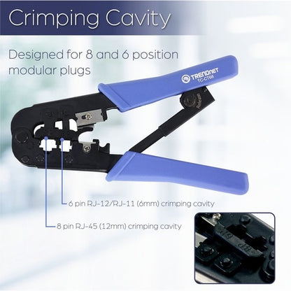 TRENDnet Crimping Tool, Crimp, Cut, And Strip Tool, For Any Ethernet or Telephone Cable, B