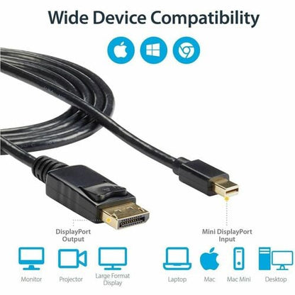 StarTech.com 6ft Mini DisplayPort to DisplayPort 1.2 Cable