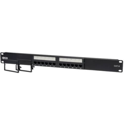 Tripp Lite 12-Port Cat6 Cat5 Patch Panel 568B 110 Punch Down Rackmount RJ45 1URM TAA - 12
