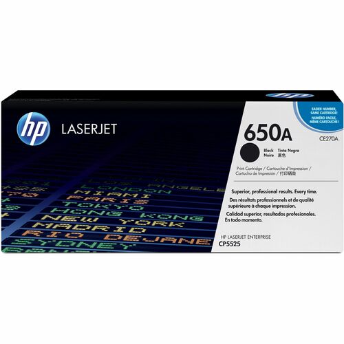 HP 650A (CE270A) Original Laser Toner Cartridge - Single Pac