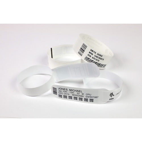 Zebra Wristband Polypropylene 1 x 10in Direct Thermal Zebra Z-Band Fun Red 1 in
