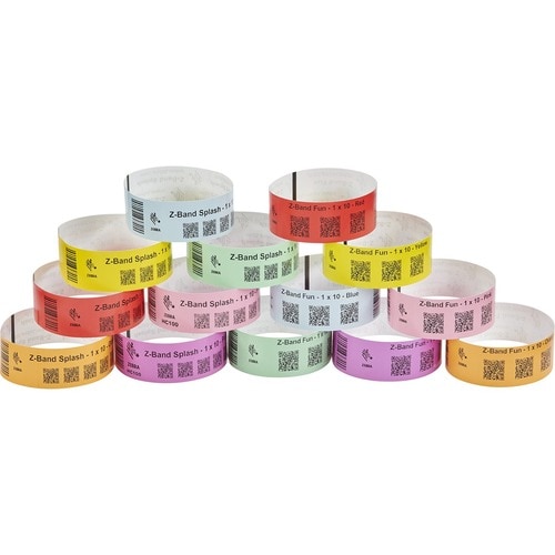 Zebra Wristband Polypropylene 1 x 10in Direct Thermal Zebra Z-Band Splash Purple