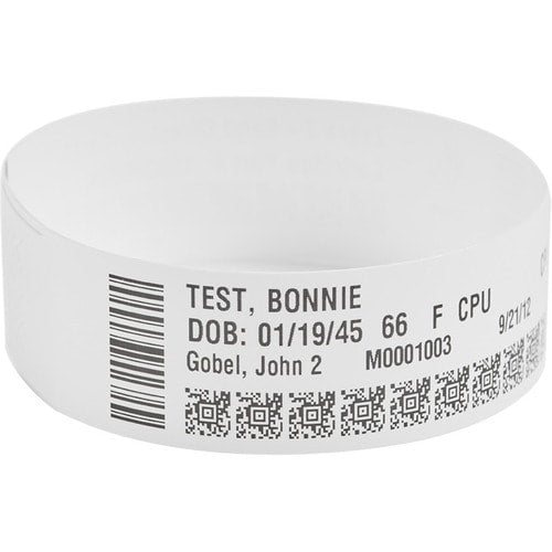 Zebra Z-Band Comfort Wristband Cartridge Kit (White) - 1" Wi