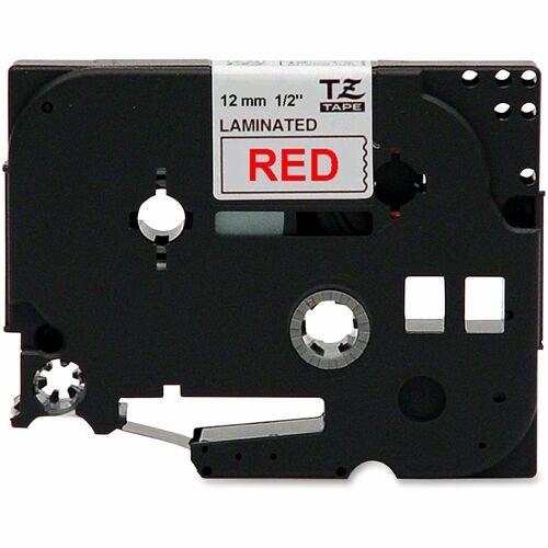 12MM RED ON WHITE TAPE FOR .P-TOUCH
