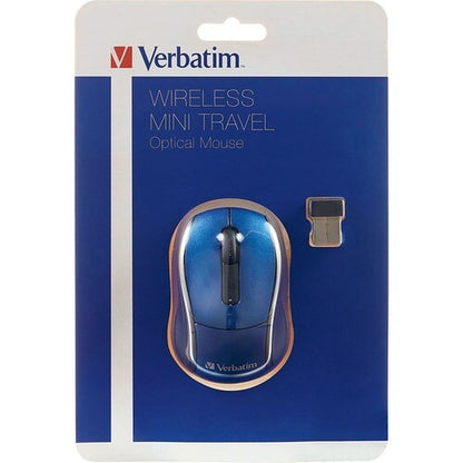 Verbatim Wireless Mini Travel Optical Mouse - Blue - Optical