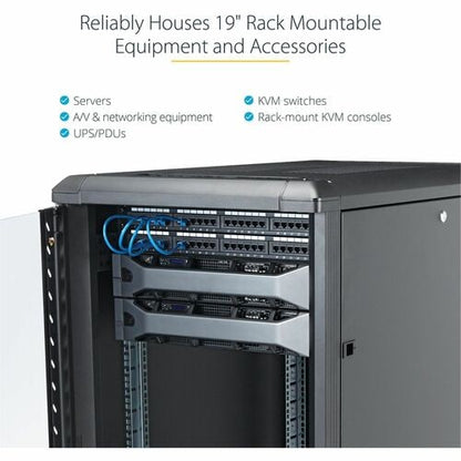 StarTech.com Armoire rack serveur 25U à 4 montants, armoire rack de données 19 pouces pour