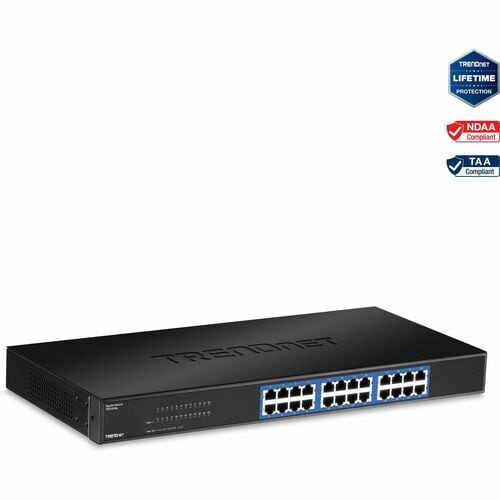 Conmutador GREENnet TRENDnet de 24 puertos Gigabit 10/100/1000 Mbps no administrado, 24 x Gigabit RJ
