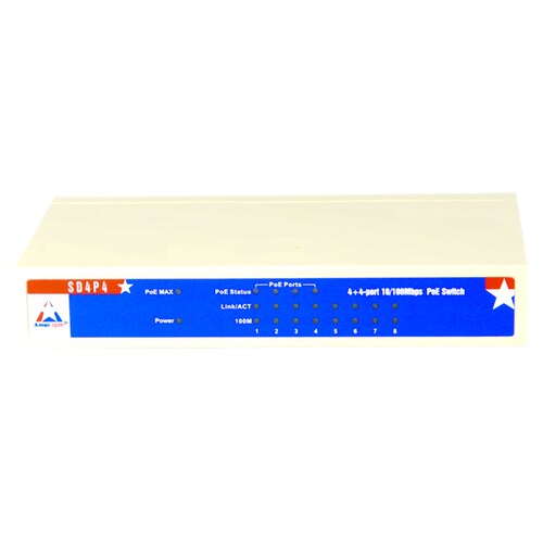 8PORT 10/100MBPS DESKTOP SWITCH W/ 4 X 802.3AF POE PORTS