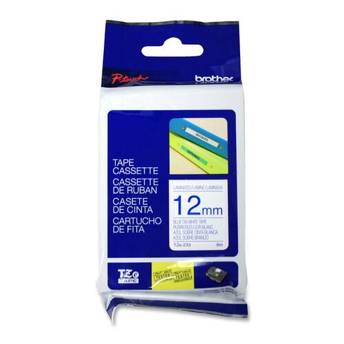 CINTA AZUL SOBRE BLANCA DE 12 MM PARA .P-TOUCH