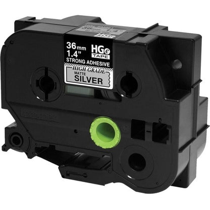 Cinta adhesiva extrafuerte Brother HGES9615PK, color negro sobre plata mate - 1 unidad