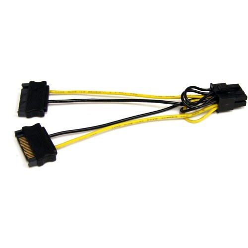 Adaptateur d'alimentation Star Tech.com SATA 6 pouces vers carte vidéo PCI Express 8 broches