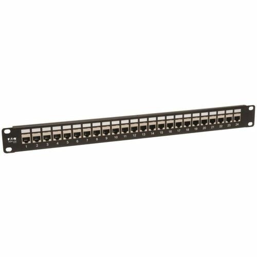 Tripp Lite 24-Port Shielded Cat6 Patch Panel Feed Through Rackmount RJ45 1URM TA