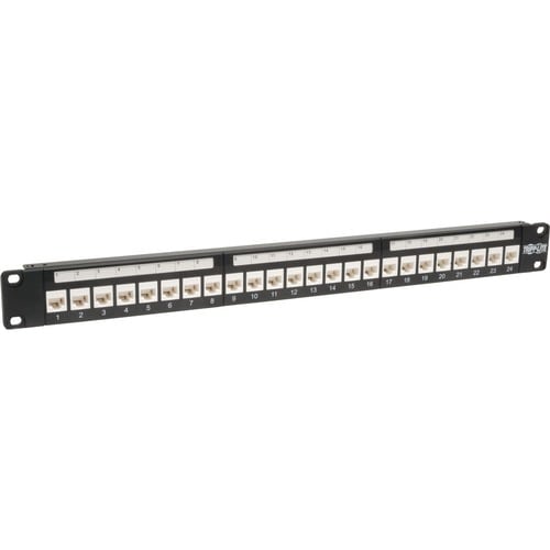 Tripp Lite 24-Port Cat6 Cat5e Patch Panel Low Profile Feed Through Rackmount RJ4