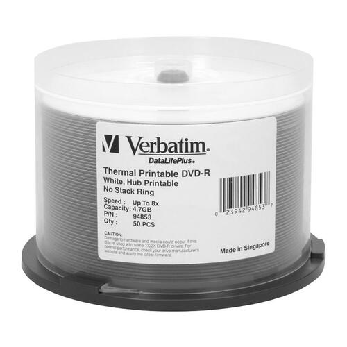 DVD-R Verbatim 4,7 Go 8X DataLifePlus blanc imprimable thermiquement