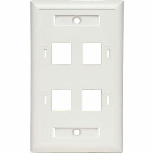 Tripp Lite by Eaton White Keystone Faceplate - 4 Ports - 4 x Socket(s) - 1-gang