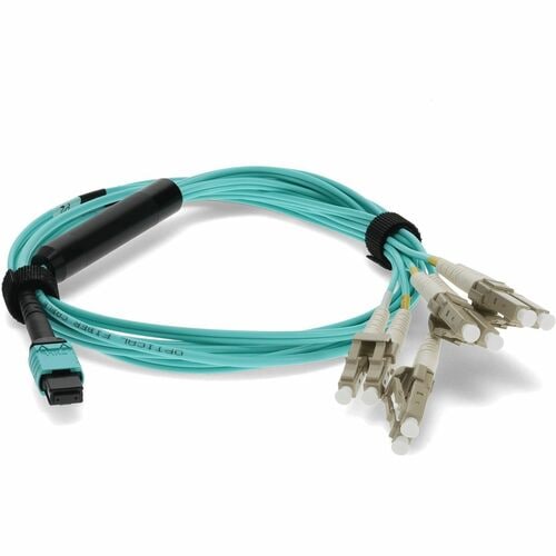 AddOn 10m MPO Female/4LC Male Duplex OM3 50/125 OFNR (Riser