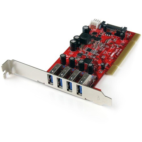 Tarjeta controladora PCI de alta velocidad USB 3.0 de 4 puertos con alimentación SATA/SP4