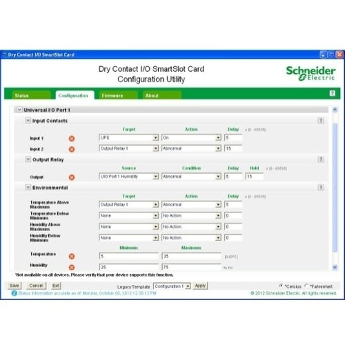 Tarjeta SmartSlot de E/S de contacto seco de APC by Schneider Electric - SmartSlot