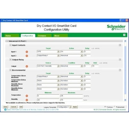 Tarjeta SmartSlot de E/S de contacto seco de APC by Schneider Electric - SmartSlot