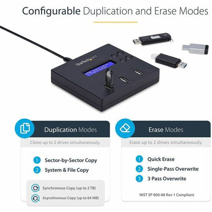 StarTech.com Duplicado de unidad USB independiente de 1 a 2 unidades