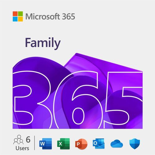 Microsoft 365 Famille - Licence d'abonnement - Jusqu'à 6 personnes - 12 mois - Disponible