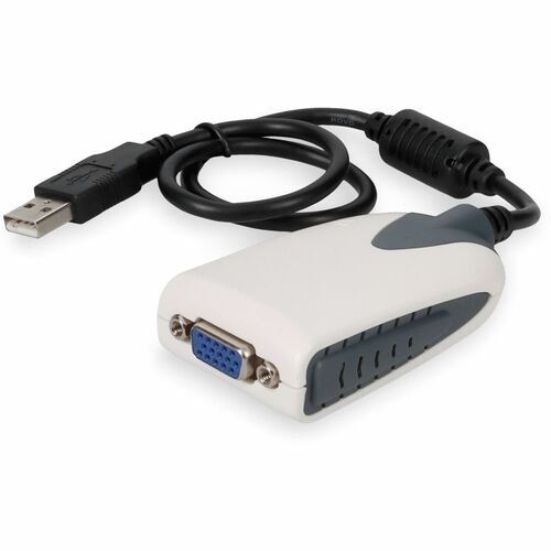 Adaptateur A/V USB 2.0 (A) mâle vers VGA femelle noir, pack de 5 pièces, 8 pouces